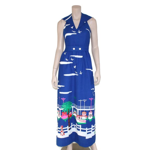 Vintage novelty sailor dress, 60s Malia pin up res