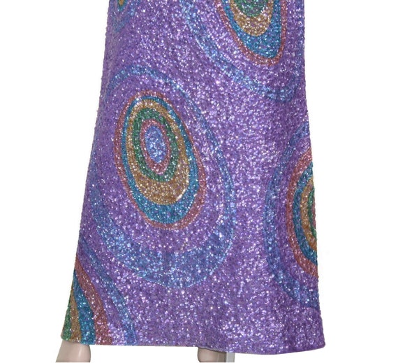 60s Gene Shelly psychedelic sequined wool knit pe… - image 4