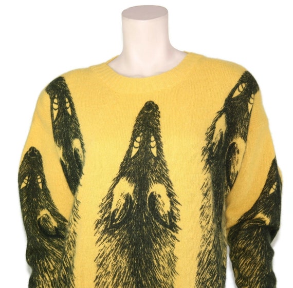 Krizia wool angora novelty fox sweater dress, 198… - image 3