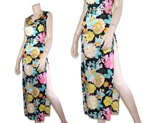 60s 70s mod tissue silk floral Leonard Paris slip… - image 4