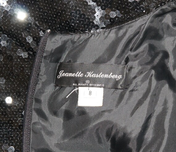 Jeanette Kastenberg black silk sequin mod pocket … - image 9