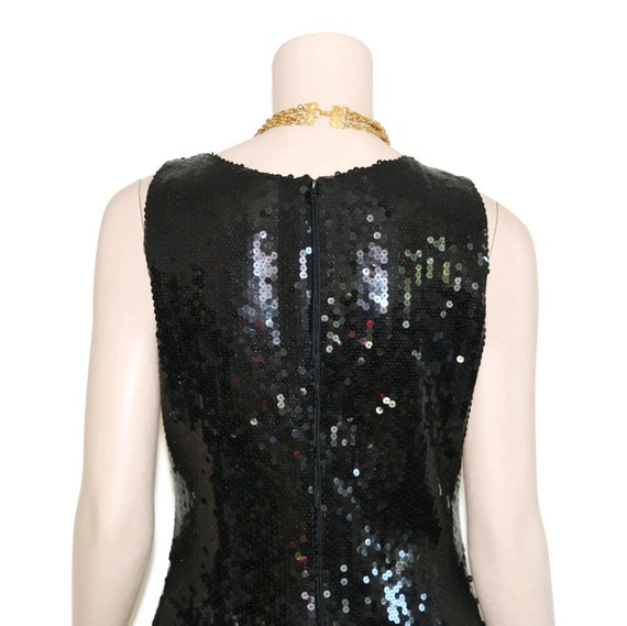 Jeanette Kastenberg black silk sequin mod pocket … - image 7