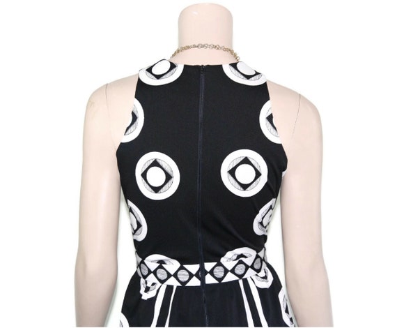 1960s 1970s black white mod geometric dress, 60s … - image 5