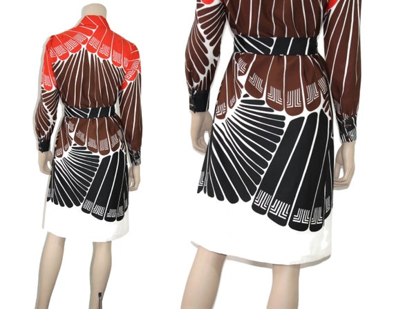 Vintage 1970s Lanvin mod logo shirt dress, 70s mo… - image 9