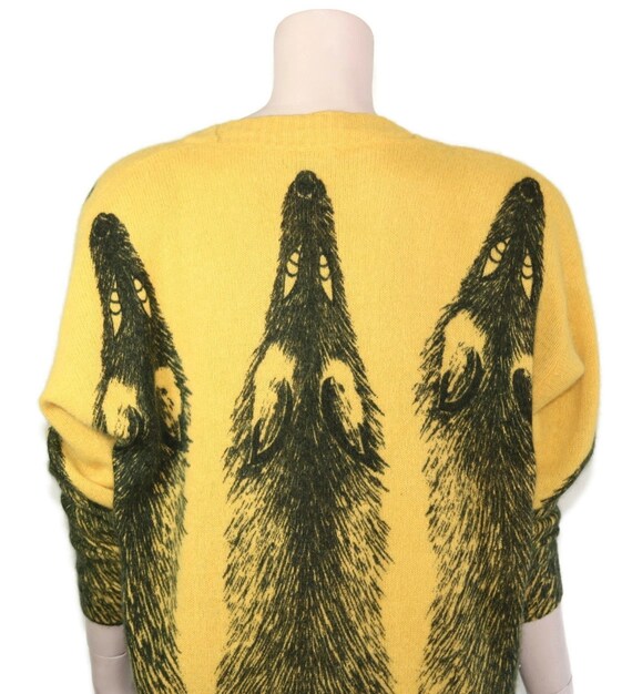 Krizia wool angora novelty fox sweater dress, 198… - image 7