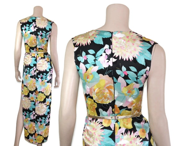 60s 70s mod tissue silk floral Leonard Paris slip… - image 7