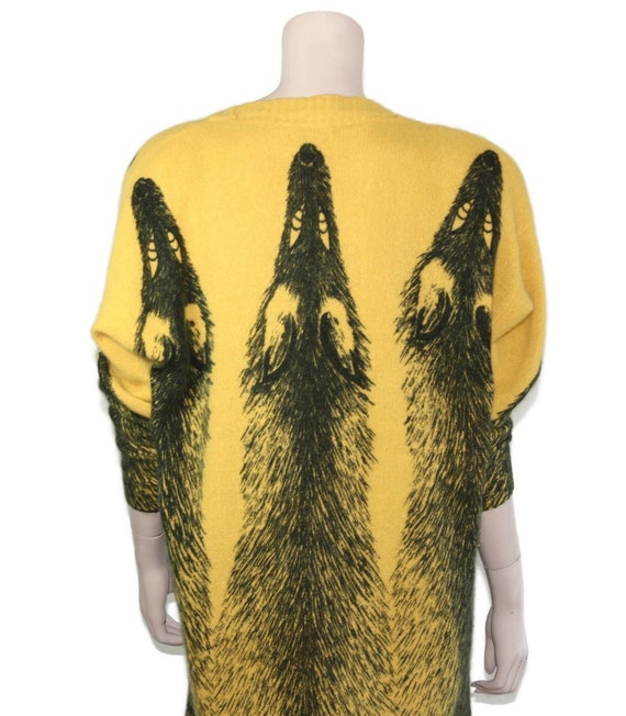 Krizia wool angora novelty fox sweater dress, 198… - image 2