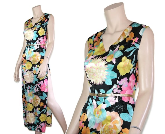 60s 70s mod tissue silk floral Leonard Paris slip… - image 5