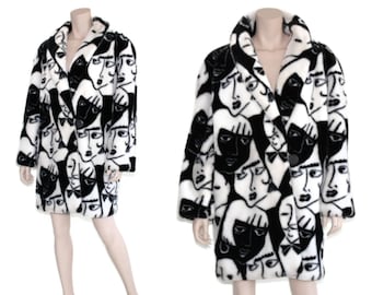 80's DONNYBROOK fur coat リアーナ BTS Rihanna Donnybrook Coat Donnybrook Faux Fur Faces Coat Large, 80's