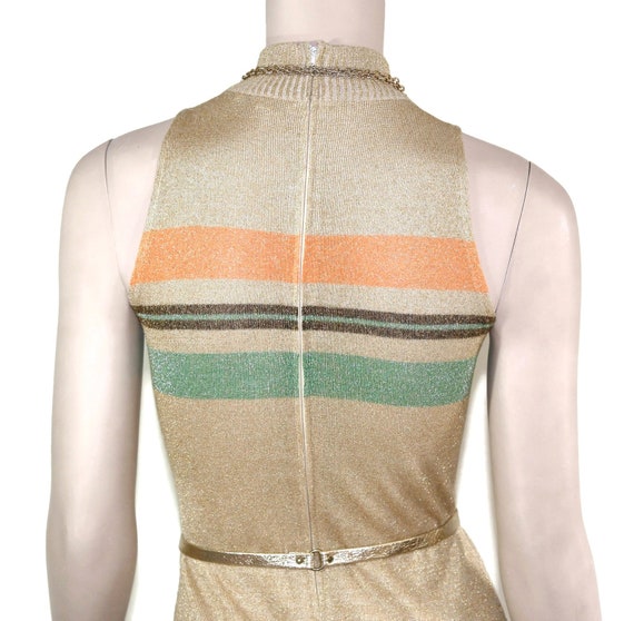 70s Emilio Pucci gold striped metallic gown, 1970… - image 7