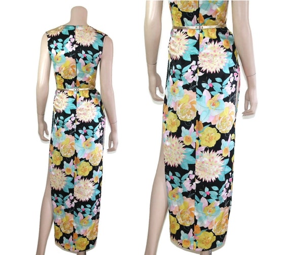 60s 70s mod tissue silk floral Leonard Paris slip… - image 8