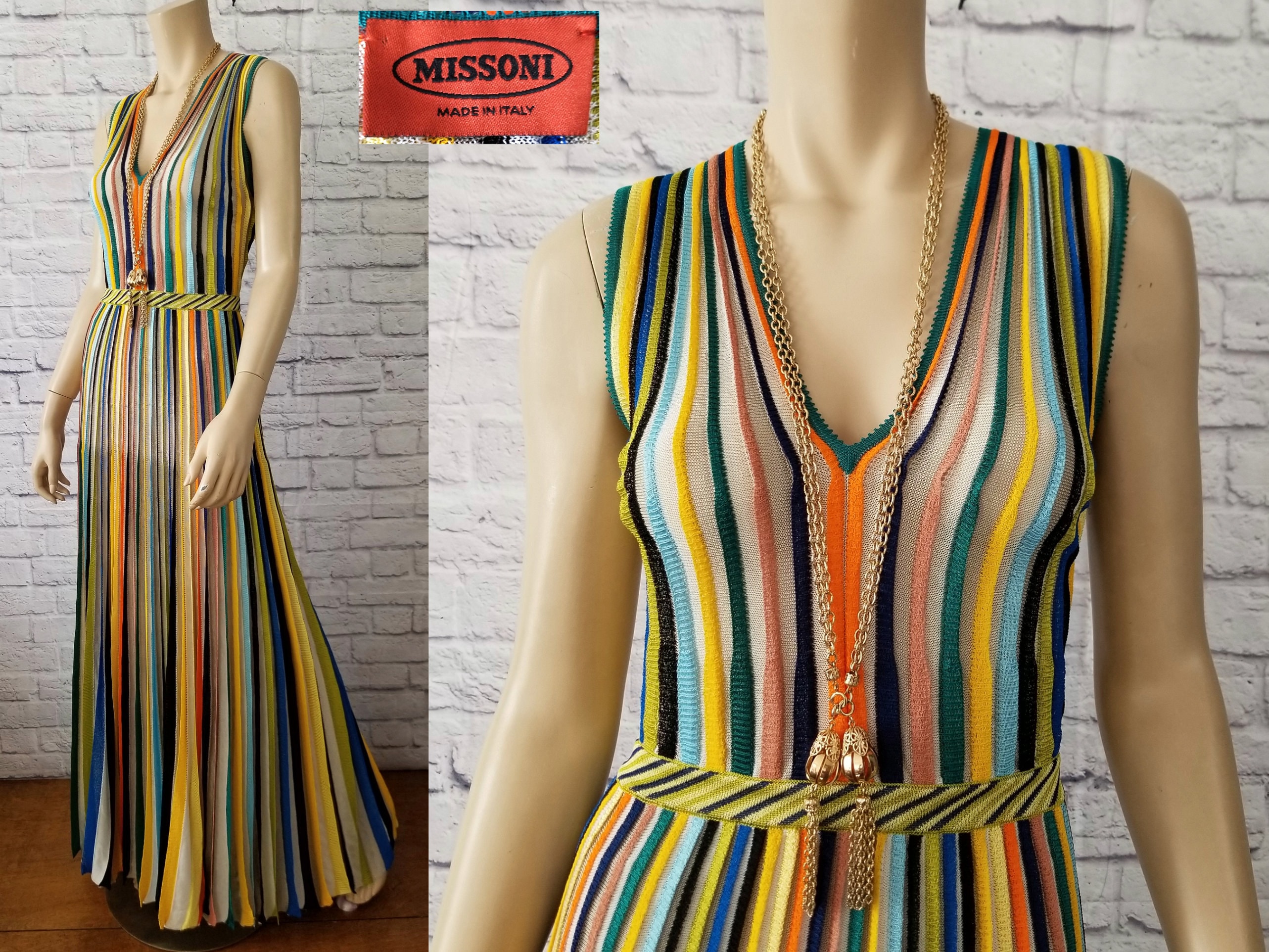 Vintage Missoni Orange Label 3D Knit Rainbow Striped Maxi Dress, Tall Supermodel Textured Crochet Stripes Silk Gown Small S Medium M Large L - Etsy Vintage Missoni Orange Label 3D Knit Rainbow Striped Maxi Dress, Tall Supermodel Textured Crochet Stripes Silk Gown Small S Medium M Large L - Etsy