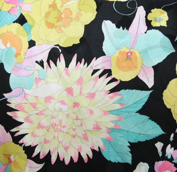 60s 70s mod tissue silk floral Leonard Paris slip… - image 3