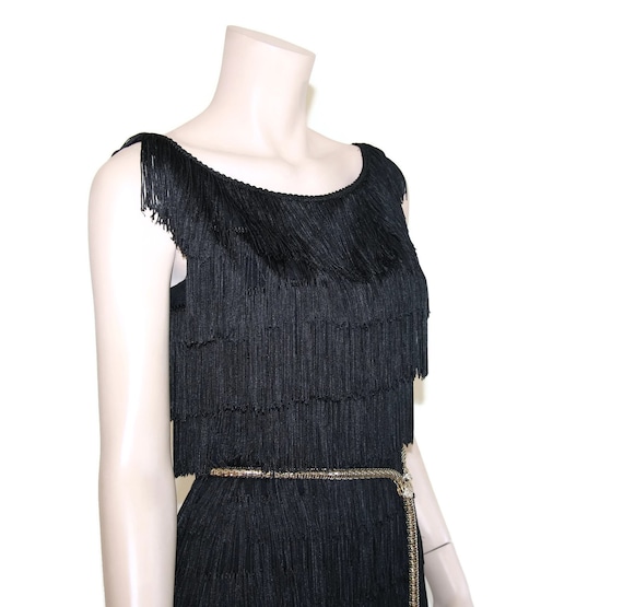 Vintage 60s Victor Costa Romantica crepe flapper … - image 7