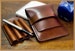 Dark cocoa leather case with a pull-out divider for 4 fountain pens 