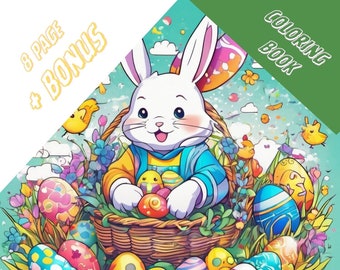 Digital Coloring Book for Kids, Coloring Pages Easter, Love Baby Gift Coloring Book Easter (Printable, PDF Download)