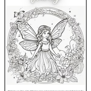 Fairy Coloring Book For Kids, Fairy Coloring Pages, Coloring Pages For Kids, Fairy Coloring Pages for Children, Girls Digital Coloring Pages image 4