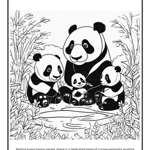 Coloring Book Panda, Color Pages Panda for Kids and Adults, Gift for Kids Printable Panda 画像 3