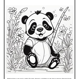 Coloring Book Panda, Color Pages Panda for Kids and Adults, Gift for Kids Printable Panda image 4