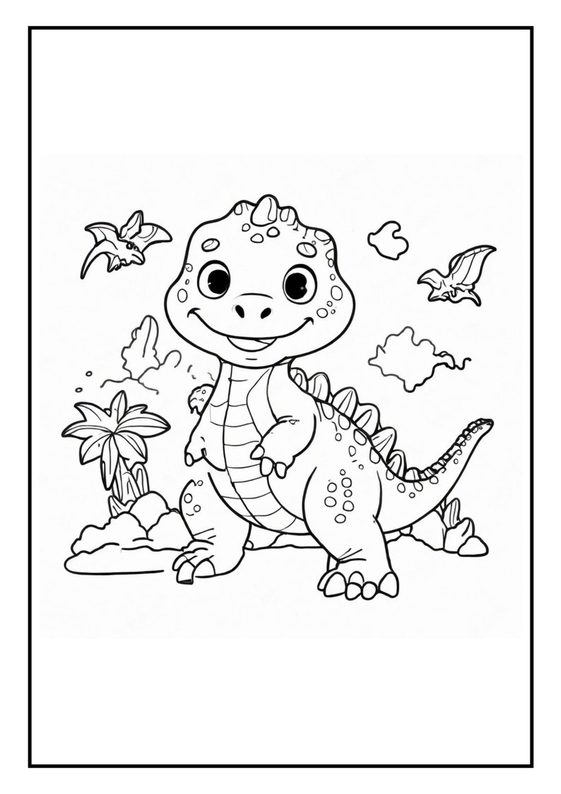 Coloring Pages Dinosaur, Coloring Book Dinosaur, Children Coloring Books Gifts for Kids image 3