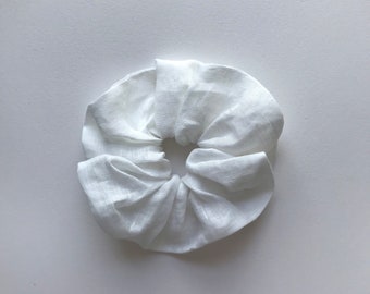 Scrunchie - lino bianco