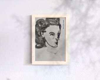 Minimalistic Femaleportrait Vintagepaper Inkdrawing Gallerywallart