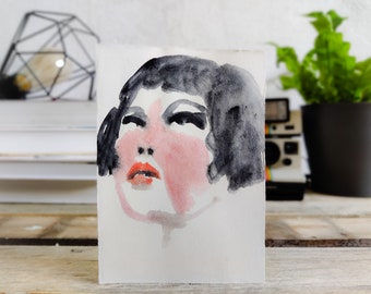 Original Femaleportrait "Beth Ditto", Modern Watercolourpainting