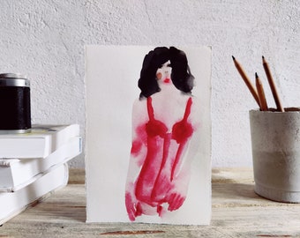 Affordable Figure Watercolor Wallart Giftidea