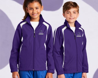 Sport-Tek® Youth Colorblock Raglan Jacket - Add name, business Name or On file Logo.