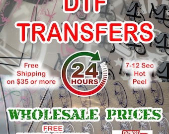 DTF Gang Sheet, DTF Transfers, Iron On Full color T Shirt Transfers. Custom DTF Wholesale