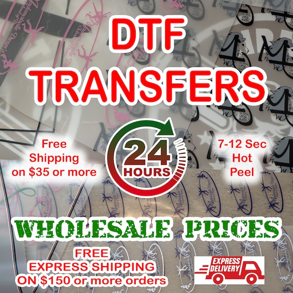 DTF Gang Sheet, DTF Transfers, Iron On Full color T Shirt Transfers. Custom DTF Wholesale