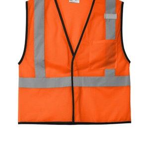 Personalized Safety Vest CornerStone ANSI 107 Class 2 Mesh One-Pocket Vest Add Text image 3