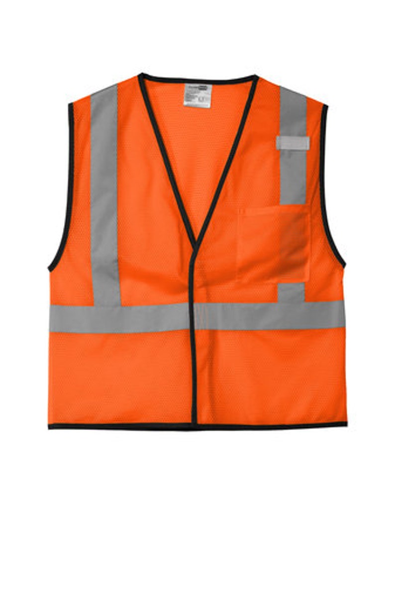 Personalized Safety Vest CornerStone ANSI 107 Class 2 Mesh One-Pocket Vest Add Text image 3
