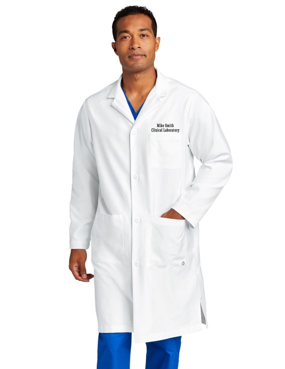 Blouse De Chimie Blanche Manches Longues En Coton - Avec Poche, Boutonnage Complet, Plusieurs Tailles S-4XL