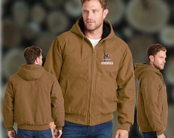 Embroidered CornerStone® Washed Duck Cloth Insulated Hooded Work Jacket - Add name, business Name or On file Logo