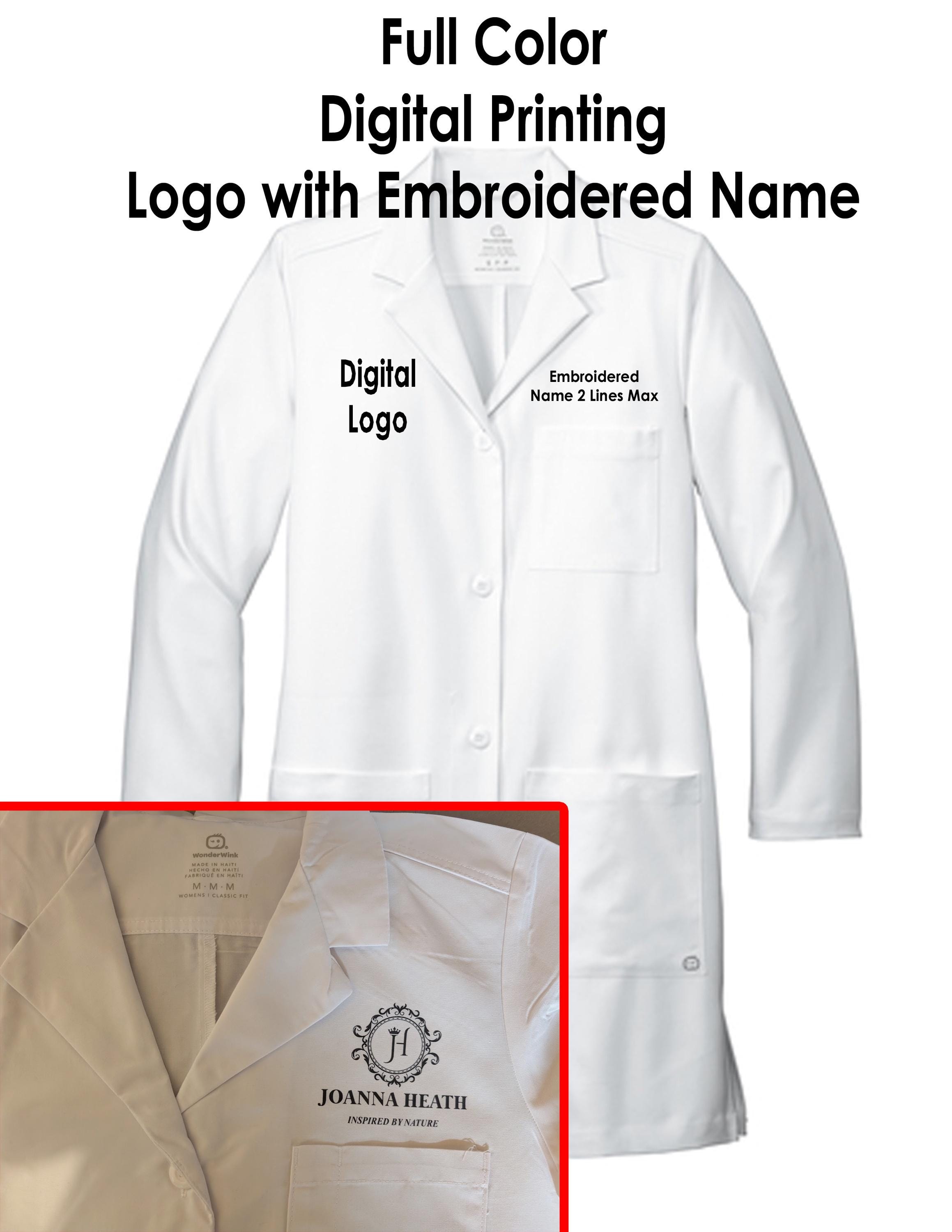 Embroidered Lab Coat Examples Custom Embroidered Lab Coat Unisex Embroidered White Lab Coat – Add ...