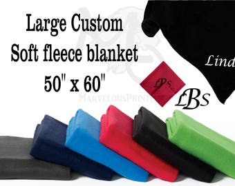 Personalized Large Soft fleece throw blanket - Stadium Blanket - Movie - Camping - School Events