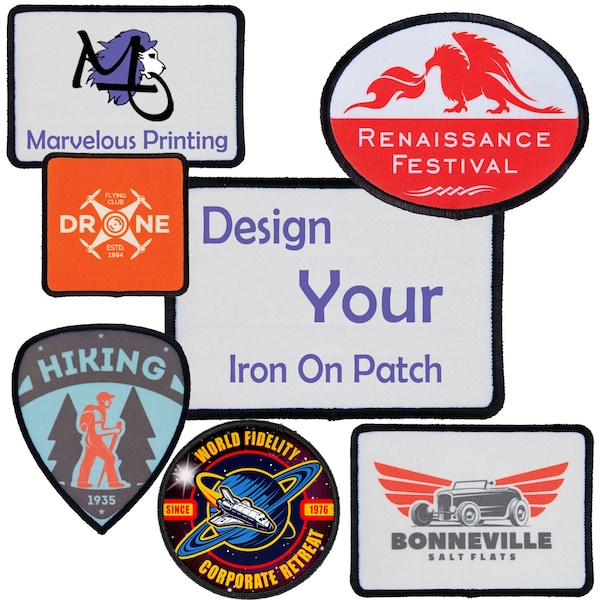 Personalized Adhesive patch | Iron-on Custom Patches - Digital printed | name tag | name plates | Work Patch - Bulk Patch Deals