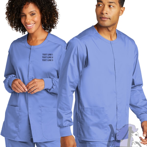 Embroidered Scrub Jacket Etsy