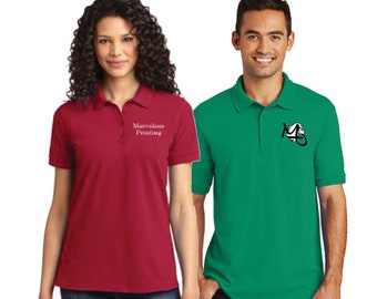 Embroidered Ladies / Men Polo - Add name, business Name or On file Logo - 100% Cotton Shirts