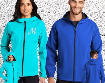 Embroidered Port Authority Essential Rain Jacket For Men & Women - Add name business Name Logo - Custom Waterproof - Lightweight - Hooded