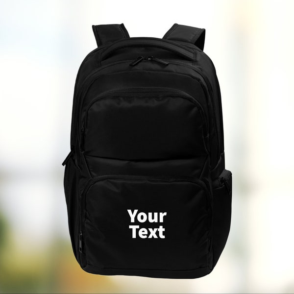 Personalized Transit Backpack - Custom Backpack Embordered with Text or Logo - Logo backpack, company backpack, Laptop  Pocket