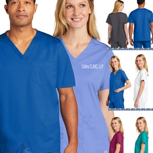Custom Women’s or Mens WorkFlex™ V-Neck Top -Add Name, Logo, Text