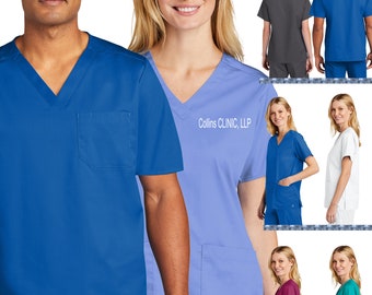 Custom Women’s or Mens WorkFlex™ V-Neck Top -Add Name, Logo, Text