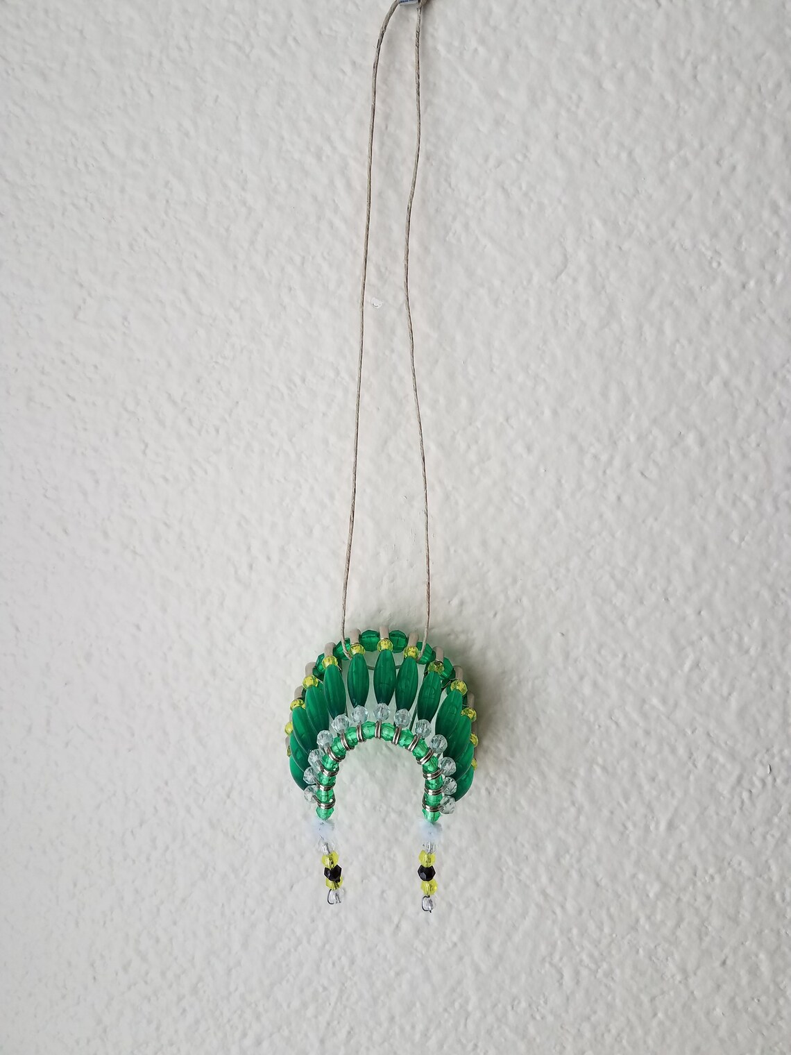 Small Green and Yellow Beaded Indian Headdress safety Pins Etsy