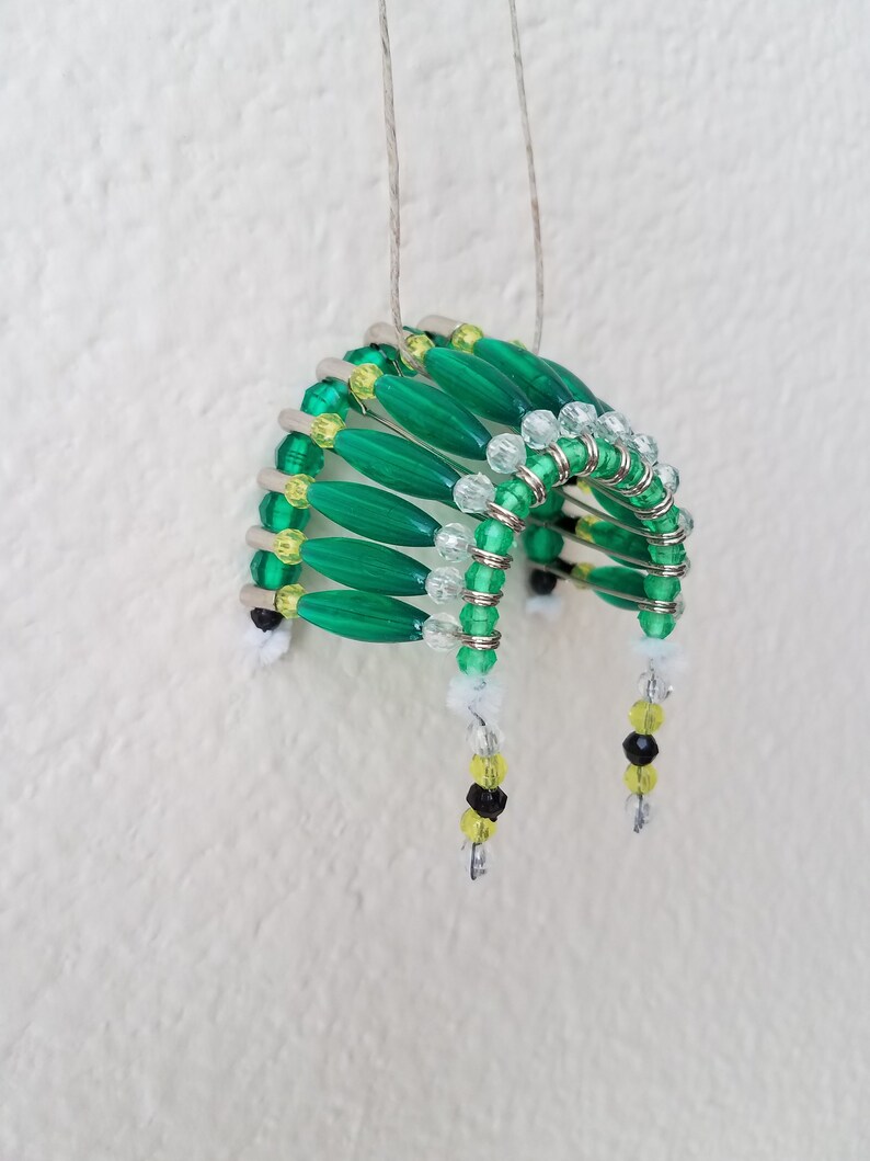Small Green and Yellow Beaded Indian Headdress safety Pins Etsy