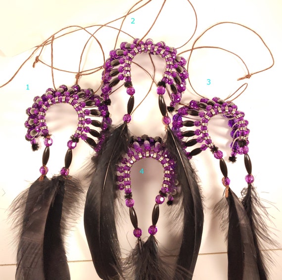 Medium Black and Purple Indian Headdress (car Decoration  display picture 2
