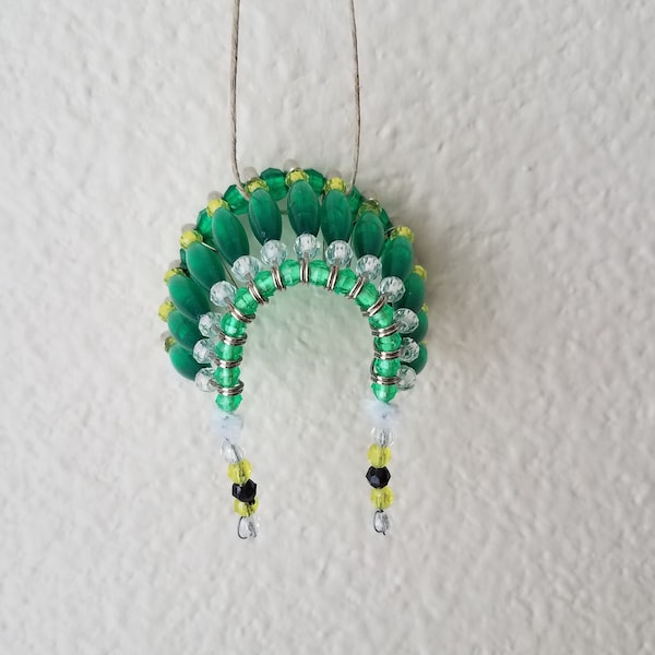 Indian Headdress Beaded With Safety Pins Etsy