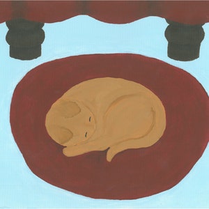 Acrylic Giclee Art Print - Abby&#39;s Cat Nap - 8X10&quot; - Limited Prints
