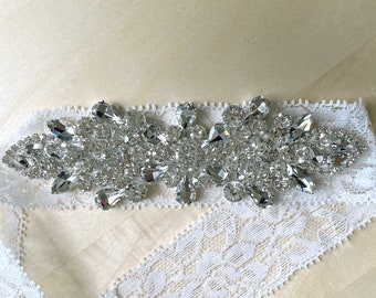 Crystal Garter/Brides/Groom/Wedding Fun/Bling/Marquise/Solitaire/Rhinestones